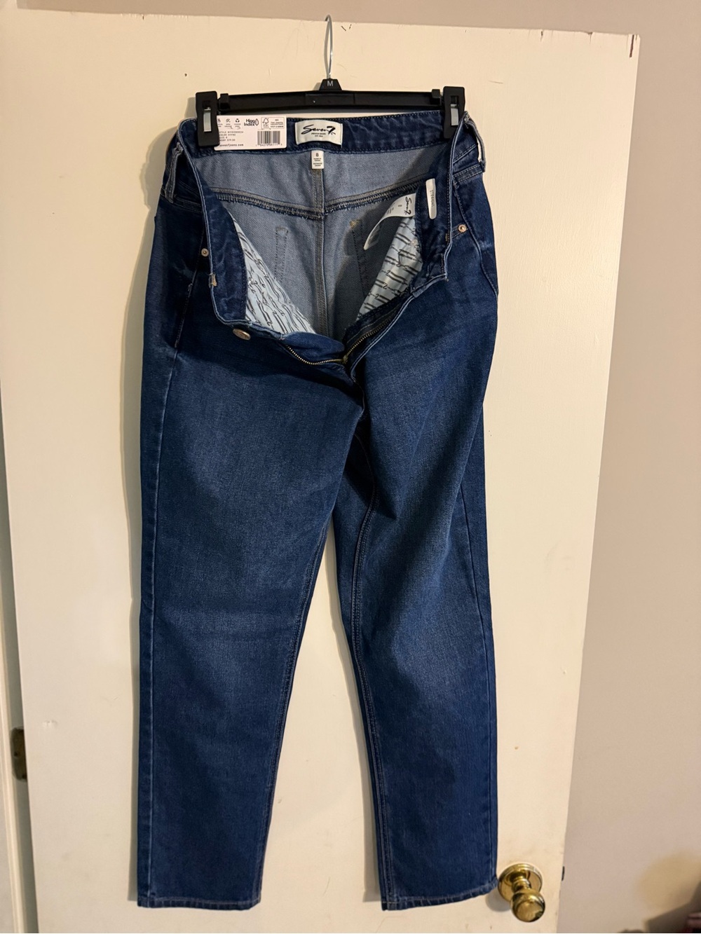 Seven7 Men’s Slim Straight Jeans in Dark Blue Wash